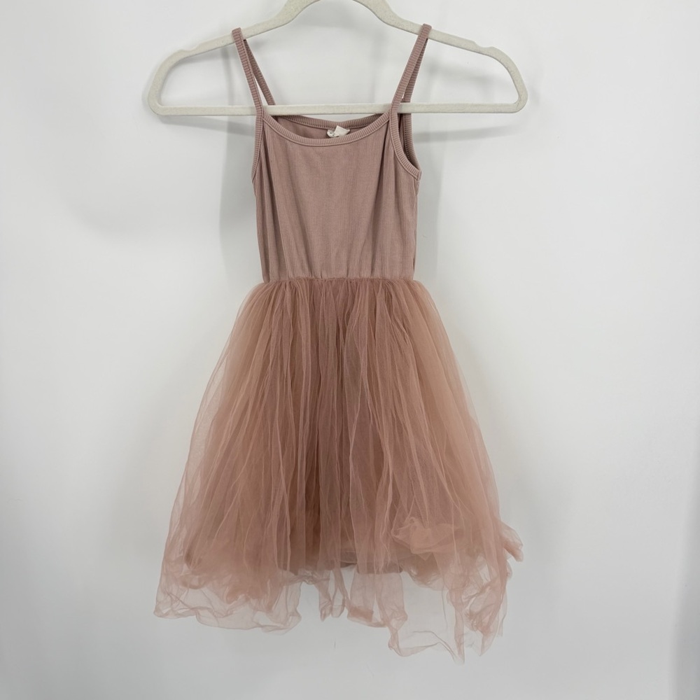 Dudu‎ Cream pink mulberry sleeveless tutu dress sz 120 6-7